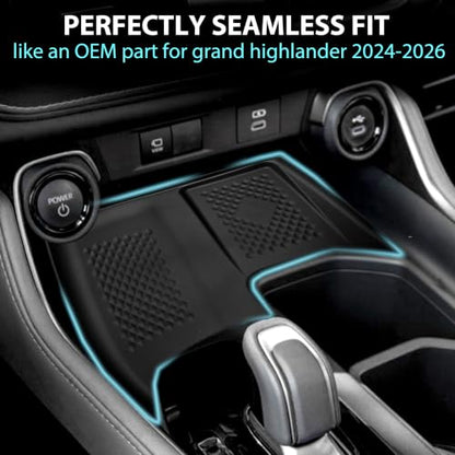 Wireless Charging Anti-Slip Mat for Grand Highlander 2024 2025 2026 Silicone Center Console Phone Charger Pad Liners Anti-Scratch Waterproof Protective Cover Pad Interior Accessories - size: for Grand Highlander 2024 2025