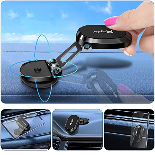 Magnetic Car Phone Holder, 360-Degree Rotating Dashboard Mount, Compatible with MagSafe, Universal Fit for iPhone, Samsung and All Smartphones