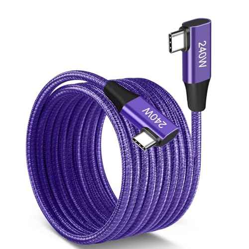 Dual Right 240W USB-C to USB-C Cable 10FT Purple, Fast Charging - color: Purple, size: 10FT