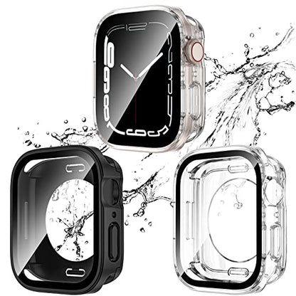 2-Pack Waterproof Case for 40mm Apple Watch SE 3/2/1 Series 6/5/4 - color: Black/Clear, size: 40mm(SE3/SE2/SE/6/5/4)