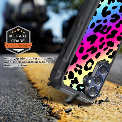 Compatible for Samsung Galaxy A15 Case with Screen Protector, Spider Cool Full Body Heavy Duty Black Shockproof 3-Layer Protective Case for Boys Men - color: Spider