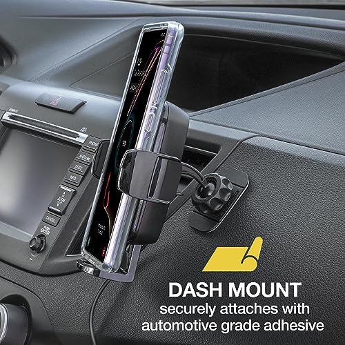 Scosche UQ3DV-SP Dashboard/Vent Qi-Enabled Wireless Charging Universal Phone Mount for The car with Stick Grip Black - style: Dashboard / Vent