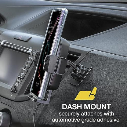 Scosche UQ3DV-SP Dashboard/Vent Qi-Enabled Wireless Charging Universal Phone Mount for The car with Stick Grip Black - style: Dashboard / Vent