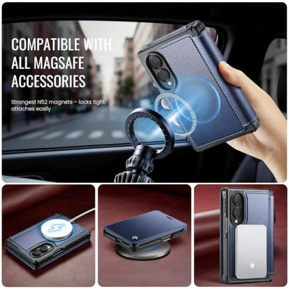 for Samsung Galaxy Z Fold 8 - Case Wallet Magnetic Slim, Deep Blue - color: Deep Blue, size: Samsung Galaxy Z Fold 8