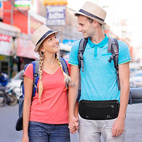 Alpine Rivers Money Belt for Travel - RFID Hidden Wallet, Onyx Black - color: Onyx Black