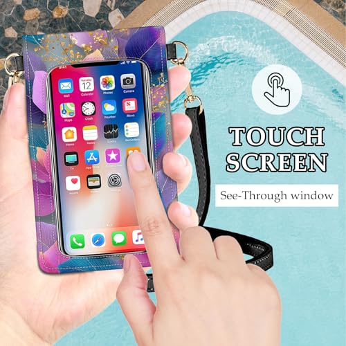 Small Crossbody Bags for Women Touchscreen Cell Phone Bag Cross Body Purses with adjustable Strap,Gifts For Teenage Girls - color: Vibrant Abstract Floral
