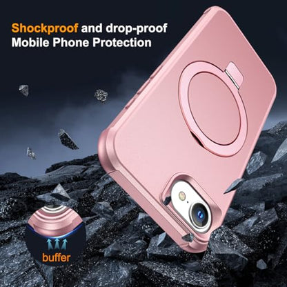 SKYLMW Compatible with iPhone 16e/17e Case with Stand,Rose Gold - color: Rose Gold, size: iPhone 16e & iPhone 17e