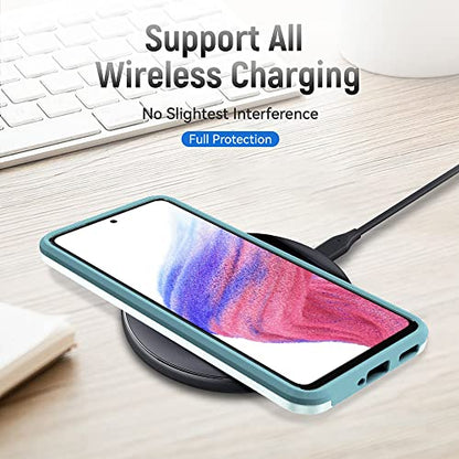 Samsung Galaxy A53 5G Case, Full Body Protection Durable Rubber Cover with Screen Protector, Mint - color: 2 Mint