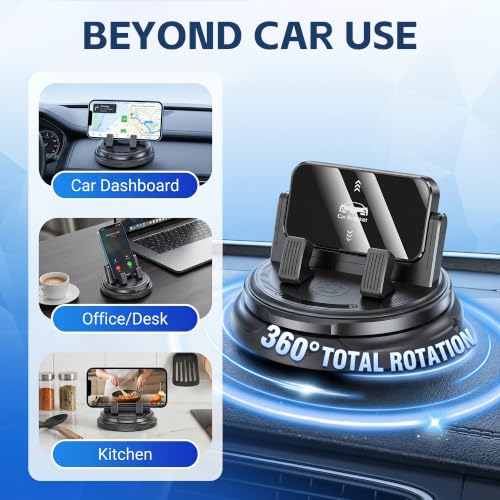Fodeuxp Car Phone Holder 360 Degree Rotation, 2026 New Non-Slip Dashboard Cell Phone Holder, Universal Car Phone Mount Stand for Best Navigation and Viewing (1 pcs) - color: 1 pcs