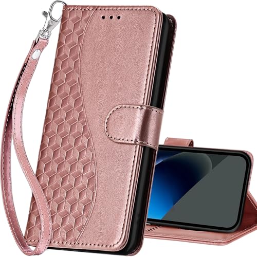 for Google Pixel 10a Wallet case, Rose Gold | 3 Card Holders, Kickstand, Shockproof TPU Shell, PU Leather, Magnetic Closure, Protective Flip Folio Cover, Women - color: 5