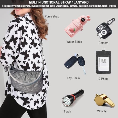 DAOSUN Phone Lanyard CellPhone Strap Crossbody, 3 in 1 Detachable Anti Theft Phone Cross Body Strap - color: Gray-8mm Paracord