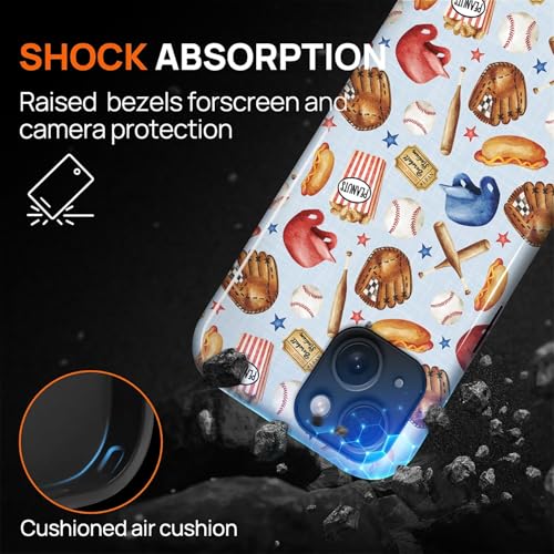 Case for iPhone 13 iPhone 14, Shockproof Hybrid Protective Phone Case, Dual-Layer Drop Protection Anti-Scratch, Baseball Fun - color: Baseball Fun, size: iPhone 13 / 14