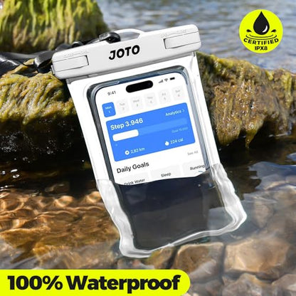 JOTO Up to 7" Universal Waterproof Phone Case for iPhone 17 Air 16 15 14 13 12 11 Plus Pro Max, IPX8 Cellphone Dry Bag XR X SE, Galaxy S23 S22 S21 S20+ S20 S10 Plus Note, Pixel -White - color: White, size: 1 Pack