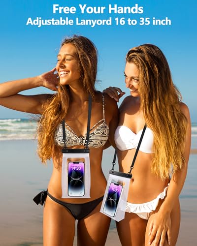 PEDVSTY Waterproof Phone Pouch Floating, Double Seals, Expandable Space | IPX8 Waterproof Bag, Kayak Beach Ship Cruise Essentials, Cell Phone Dry Bag for iPhone 17 Pro Max Galaxy S26，Up to 7.2"，White - color: White, size: Regular (Up to 7.2")