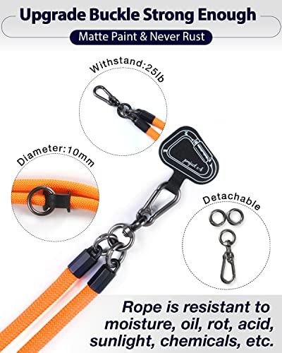 Cell Phone Lanyard ×1, Tether Tab ×2, Universal Adjustable Phone Strap, Crossbody, Neck Phone Lanyard, Rope Strap - color: Orange