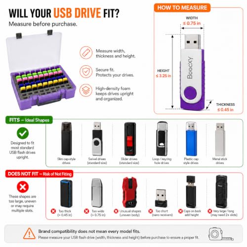 FULLCASE USB Flash Drive Case for SanDisk,for Samsung,for PNY,104-Slot - color: Purple