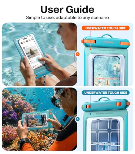 TORRAS IPX8 Waterproof Phone Pouch Floating, Dry Bag, Glacier Sprint | Underwater Touch Screen, Waterproof Phone Case, Fits All Phones, Lanyard, Snorkeling, Diving, Beach, Cruise, Travel - color: 1 Pack-Glacier Sprint