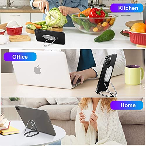Phone Ring Holder Finger Kickstand, Foldable Cell Phone Stand, Silver - color: Adhesive- Silver