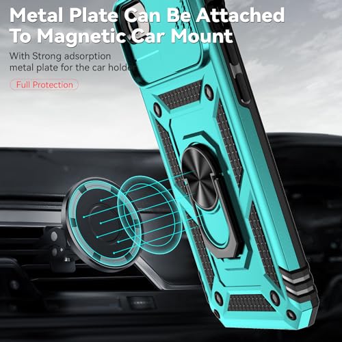 SunStory Compatible with iPhone SE 2022/2020/3rd/2rd / 6/7/8 Case with HD Screen Protector & Slide Camera Cover & Kickstand, [Military-Grade] Phone Case for iPhone SE 2020/2022/6/7/8 (Teal) - color: Teal