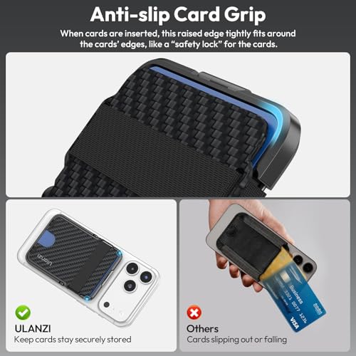 ULANZI for Magsafe Wallet with Stand, [8mm Slim] Magnetic Wallet for Men, Adjustable Credit Card Holder with Secure Grip SD Card Storage for iPhone 17/16/15/14/13/12, Hold 4 Cards NO RDID for Women