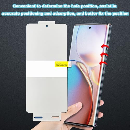 Hydrogel Film Screen Protector for Motorola Edge 50 Ultra -3 Pieces Transparent Soft TPU Protective Film (Anti fingerprint) [Clear HD] [High Sensitivity] [Curved full screen]Gift of auxiliary locator