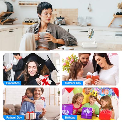 TechGlow Gifts for Men Women Foldable Cellphone Stand with Bluetooth Speaker Charging Function 360° Rotatable Phone Stand Birthday Gift Idea for Mom Dad Cool Tech Gifts-White - color: White