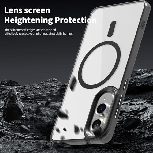 Lunivop for Samsung Galaxy s25 Edge Case Hard [Compatible with Magsafe Wireless Charging] Yellowing Resistant Magnetic Cover Clear para S 25 Edge 6.7 '' 5G 2025 Rugged Best Phone Cases Black - color: Black, size: Compatible with Samsung Galaxy S25 Edge