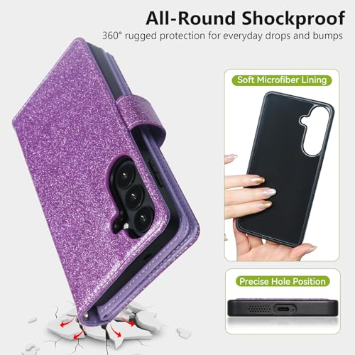 Varikke for Samsung Galaxy S26 Wallet Case Magnetic Detachable, Lightpurple - color: Light Purple, size: Galaxy S26 6.3"