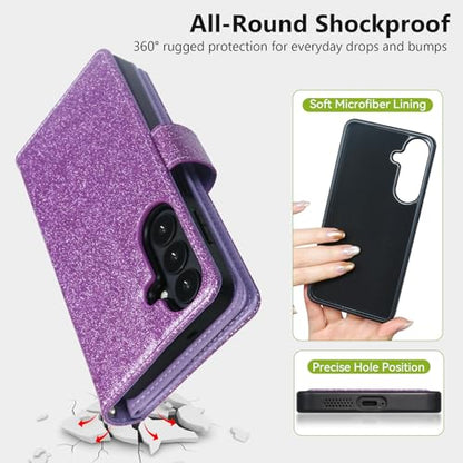 Varikke for Samsung Galaxy S26 Wallet Case Magnetic Detachable, Lightpurple - color: Light Purple, size: Galaxy S26 6.3"