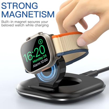for Apple Watch Charger Stand, Magnetic Fast Charging Dock Portable Design - color: Black