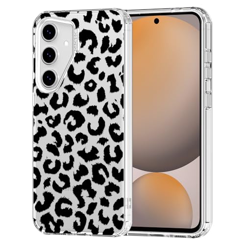 MOSNOVO Case for Samsung Galaxy S24 FE, [Buffertech 6.6ft Military-Grade Drop Protection] [Anti Peel Off Tech] Clear TPU Bumper Phone Case Cover Design - Black Leopard Print - color: Clear - Black Leopard Print, size: Samsung Galaxy S24 FE