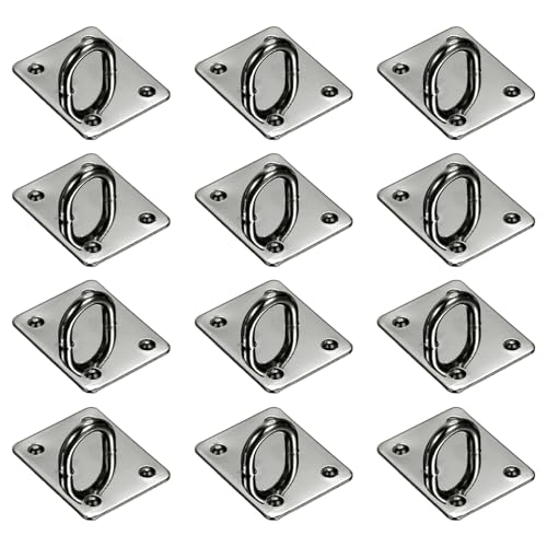 PATIKIL Metal Phone Charm Hook 1.1", 12Pcs Adhesive Square Shaped Phone Finger Grip Hook Smartphones Keychain Ring Charm Loop for DIY Tablet Case Accessories, Black - color: Black