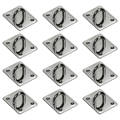 PATIKIL Metal Phone Charm Hook 1.1", 12Pcs Adhesive Square Shaped Phone Finger Grip Hook Smartphones Keychain Ring Charm Loop for DIY Tablet Case Accessories, Black - color: Black
