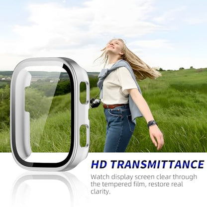 2 Pack for Amazfit Bip 6 Screen Protector Case - color: Silver+Silver