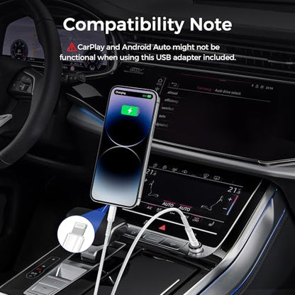Basesailor USB C to Lightning Charger Cable 6.6FT with USB A Adapter - color: White, size: 6.6FT/2M