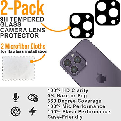 Scooch® Tempered Glass Multipack for iPhone 14 Pro Max, 3 Screen Protectors and 2 Camera Lens Protectors, Premium 9H Tempered Glass, Anti-Scratch, Anti-Fingerprint, Impact Resistant - size: iPhone 14 Pro Max
