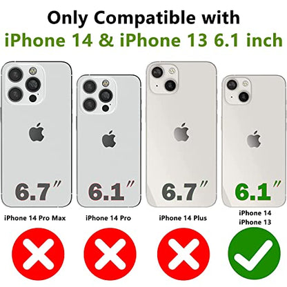 Designed for iPhone 14 Case iPhone 13 Case 2 in 1 Gift Militay Grade Drop Protective Rugged Heavy Duty Cover Shockproof for iPhone 14 Phone Case for Women Men boy Girl (Black) - color: Black