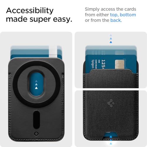 Spigen for MagSafe Wallet, Holds 3 Cards, Strong Magnet, Urban Fit MagFit - color: Fabric Black, size: 3-Cards