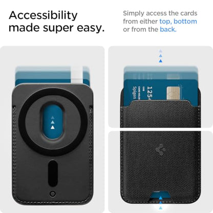 Spigen for MagSafe Wallet, Holds 3 Cards, Strong Magnet, Urban Fit MagFit - color: Fabric Black, size: 3-Cards