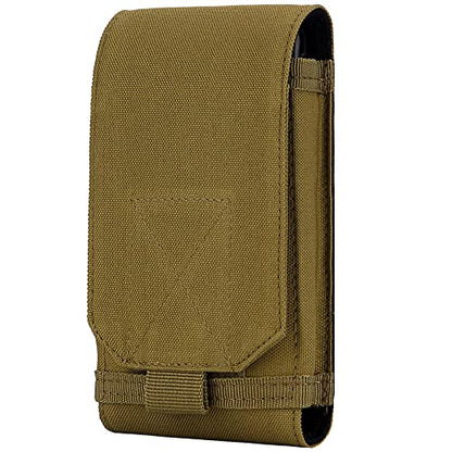 Tactical Molle Phone Holster Pouch, Universal Belt Waist Bag for iPhone 17 Pro Max/17 Pro/17/16 Pro Max/15 Pro Max/14 Pro Max/13/12, Samsung S25 Ultra/S24/S23, Size L - color: Khaki(1 Pack)