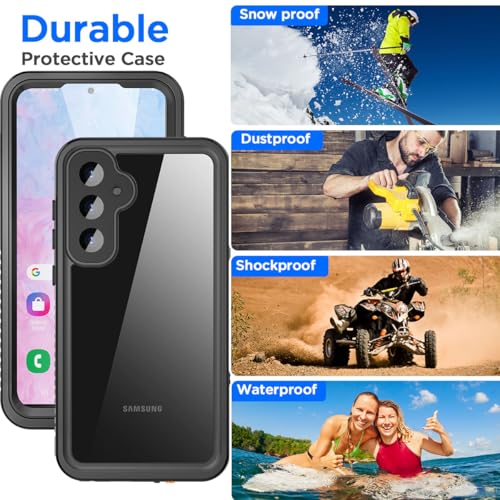 AICase for Samsung Galaxy S25 Plus Case Waterproof, Clear Water Proof Shockproof Snowproof Dustproof Full Body Rugged Transparent Underwater Phone Case for Galaxy S25 Plus Built-in Screen Protector - size: Galaxy S25 Plus