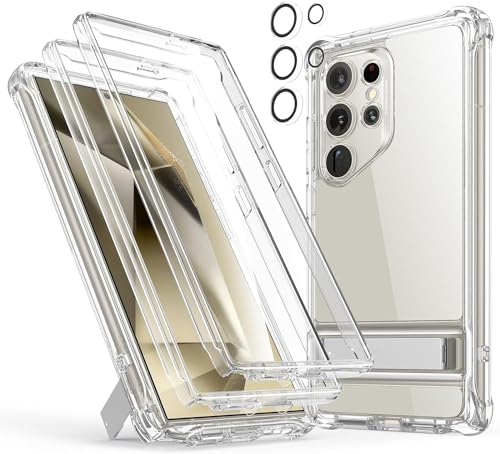 ESR for Samsung Galaxy S24 Ultra Armor Series Case, Full Body Protection Front Cover with Screen Protector and Extra Protective Front Frame, 3 Kickstand Modes, Military-Grade Protection, Clear - color: Armor-Clear