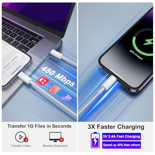 10-Pack 1FT Multi Short Charging Cables, 1FT Short USB C Cables & 1ft Short Lightning Cable & 1-ft Short Micro USB Cable for Charging Stations, Compatible for iPhone, iPad, Samsung, PS, Tablets & More