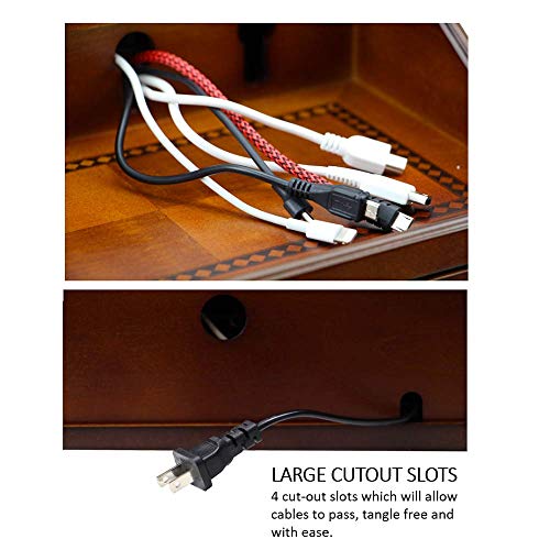 Pecan Brown Wooden Multi-Device Charging Station and Valet