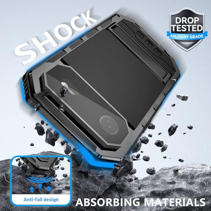 Lunivop Compatibility with iPhone Air Case 6.5'' 2025 Heavy Duty with Built in Screen Protector Lens Protection Rugged Stand 360 Full Body Military Grade Metal Bumper Phone Cases Men 17 Air Black - color: Black, size: iPhone 17 Air 6.5 2025