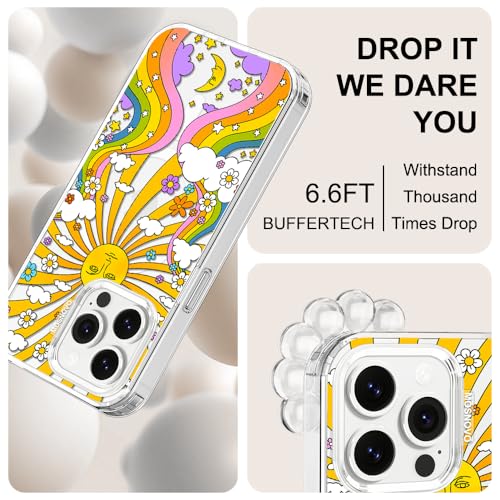 MOSNOVO Compatible with Magsafe Designed for iPhone 13 Pro Case, [Buffertech 6.6 ft Drop Impact] Shockproof TPU Protective Bumper with Hard Back 70's Psychedelic Groovy Art Phone Case - Clear - color: 70's Psychedelic Groovy Art, size: iPhone 13 Pro