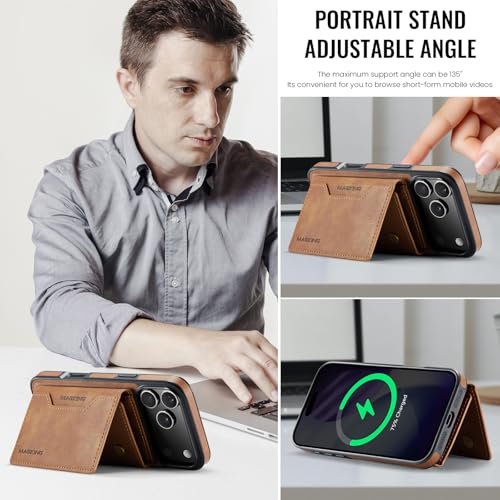 K2 2 in 1 Detachable Magnetic Phone Cases Compatible with iPhone 17 Pro Max Case with Card Holder RFID Blocking, Compatible with Magsafe Wallet, Leather 6.9'' (Brown, iPhone 17 Pro Max) - color: Brown, size: iPhone 17 Pro Max