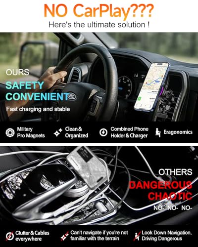 for MagSafe Car Mount Charger TEC Fan Cooling Magnetic Wireless Car Charger - color: Black 2