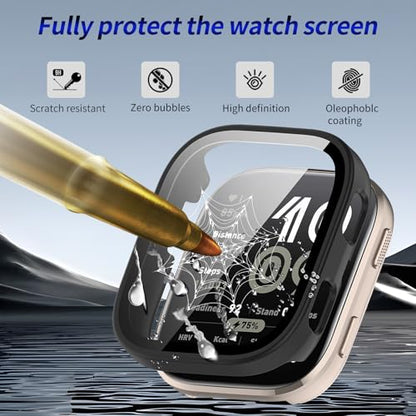 2 Pack for Amazfit Bip 6 Screen Protector Case - color: Black+Black