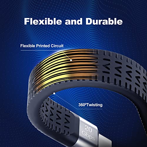 Rixmie Short 5-Inch USB-C to USB-C Cable, 100W PD, 20Gbps, 4K 60Hz